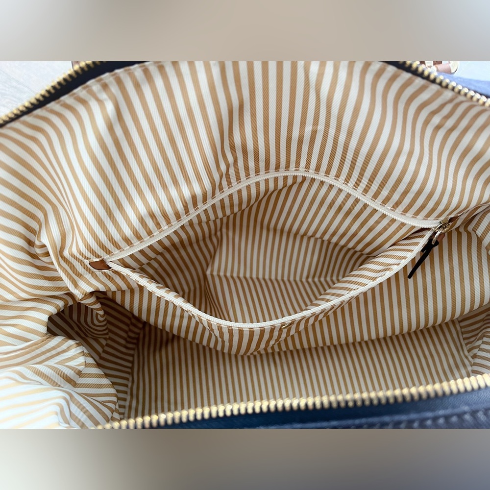 Kate Spade Black and Navy Tote with Brown Handles - Picture 7 of 10